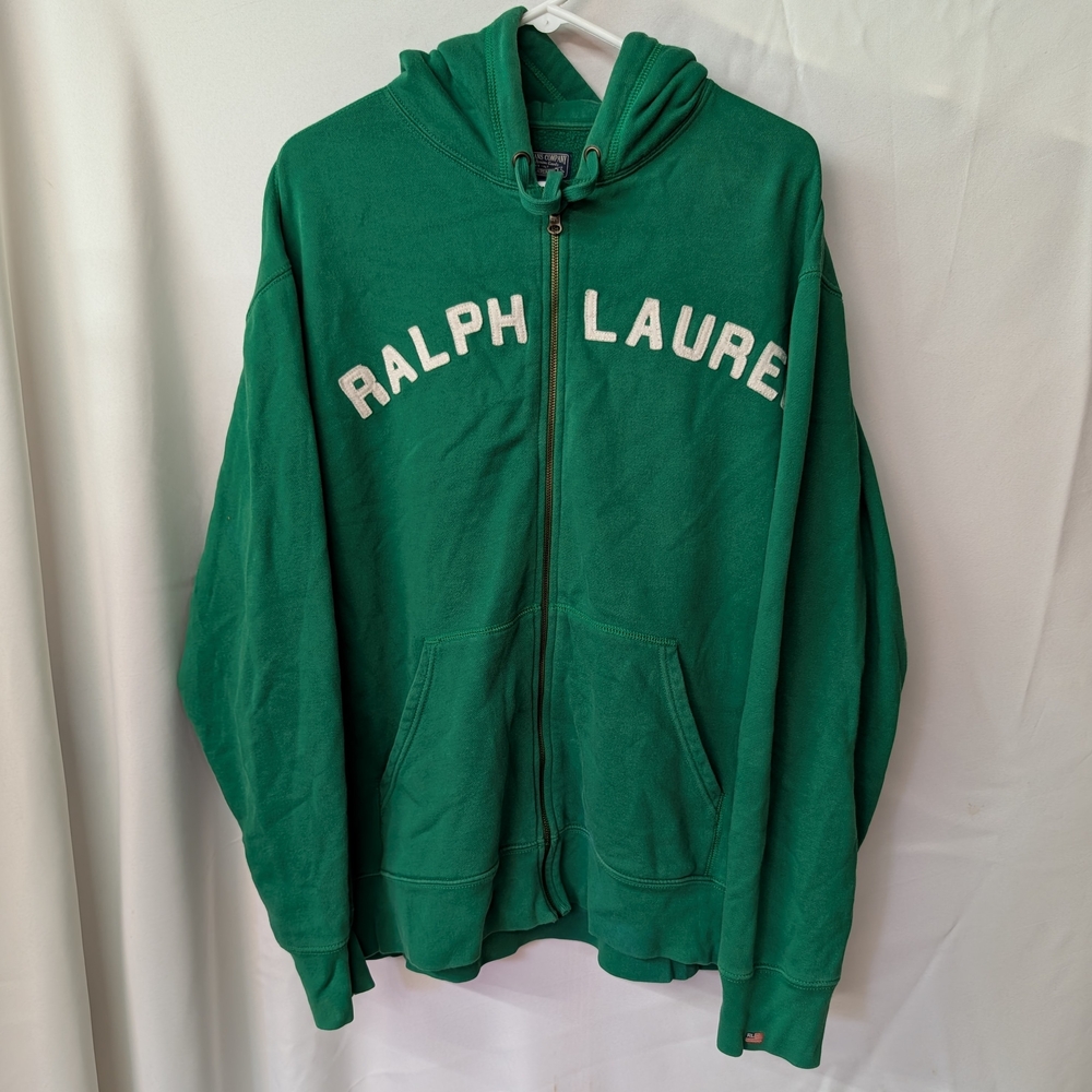 Vintage Ralph Lauren Polo Jeans Co Full Zip Jacket Mens Size XL Green Hooded - Picture 4 of 8